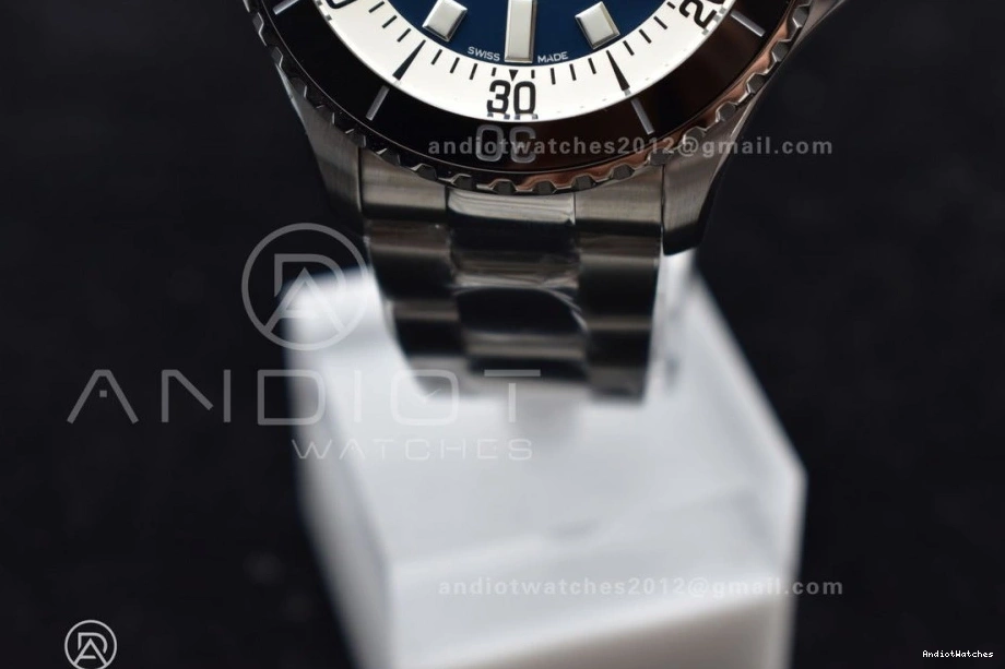 Best SuperOcean Dial on 44 Bracelet SS 481 TF Automatic Edition White AllSeason A 1:1 Blue 0214